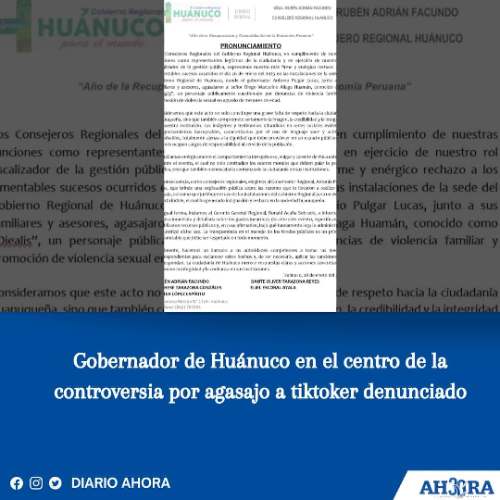 Gobernador de Huánuco en el centro de la controversia por agasajo a tiktoker denunciado