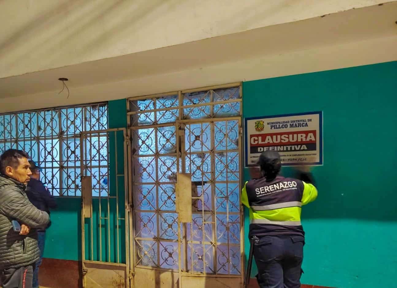 Clausuran tres bares en La Subida de Marabamba tras operativo por presunta trata de personas en Pillco Marca