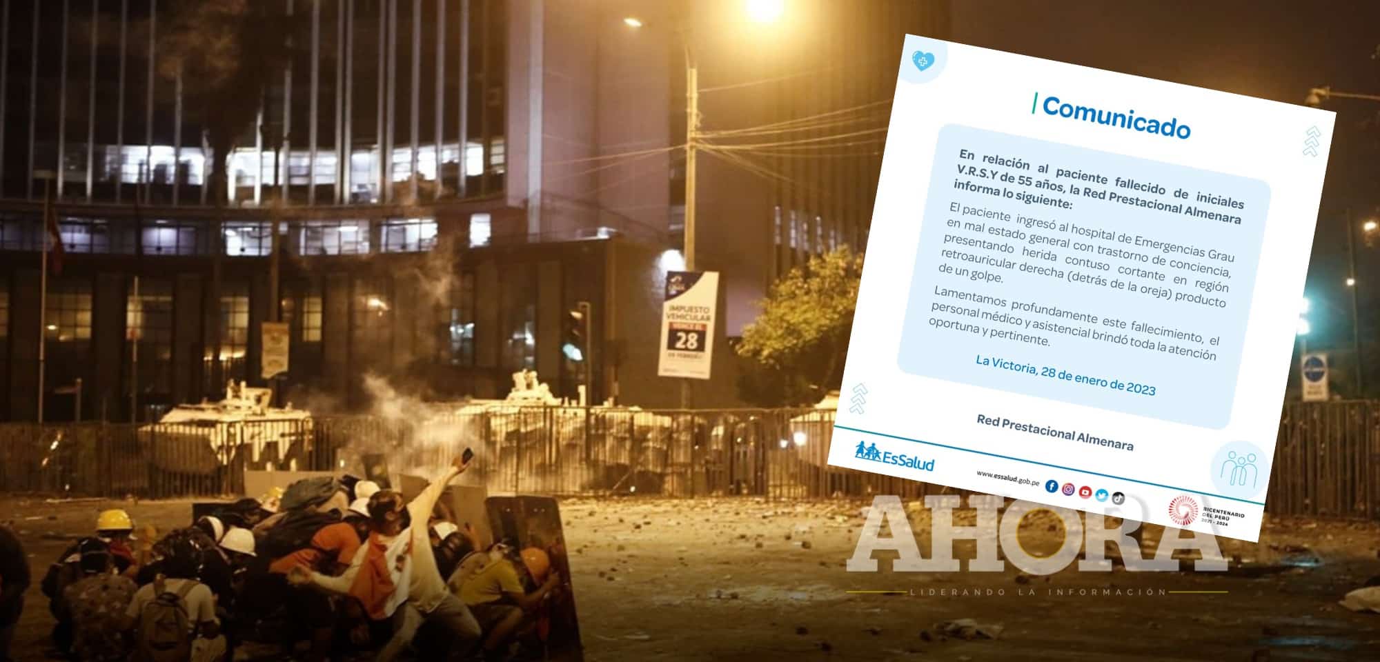 Protestas en Lima: EsSalud desmiente que manifestante haya muerto por arma de fuego