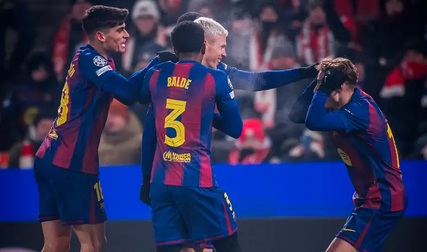Barcelona venció 4-2 al Slavia Praga y buscará clasificar en la última fecha