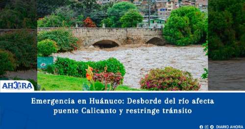 Emergencia en Huánuco: Desborde del río afecta puente Calicanto y restringe tránsito