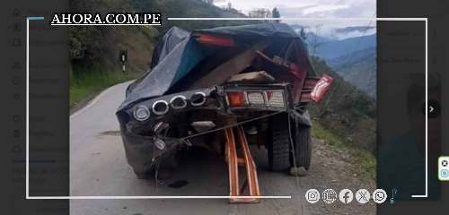 Camión cargado de papa se accidenta en carretera de Panao por mal estado vial