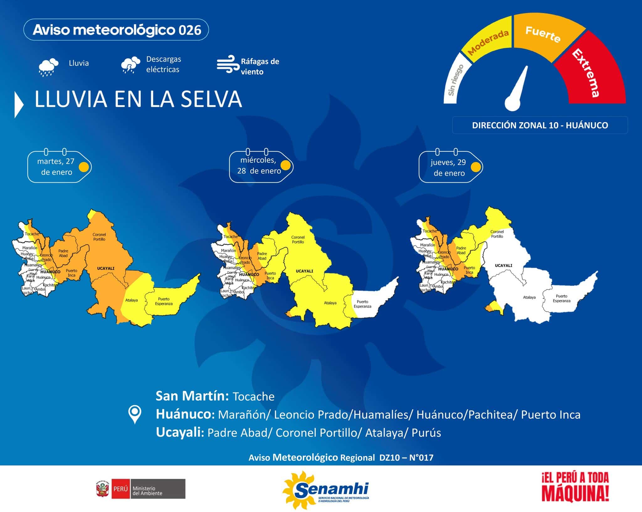 Ocho provincias enfrentarán 24 horas de nieve, granizo y ráfagas violentas este jueves