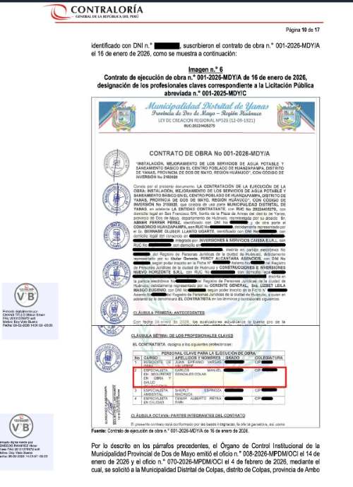 Dos de Mayo: Proyecto de S/ 7.5 millones en Yanas a punto de caerse por presunta documentación falsa