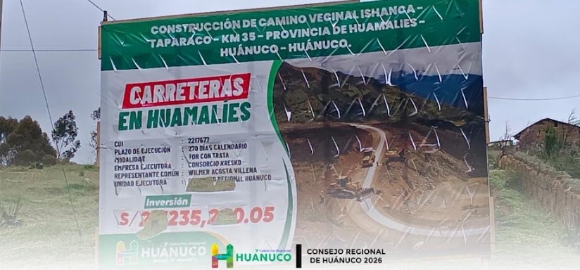 Cuatro proyectos sin personal técnico, sin maquinaria y con campamentos abandonados en Huamalíes y Dos de Mayo