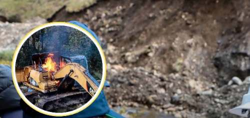 Intervienen maquinaria usada en minería ilegal en Santa María del Valle