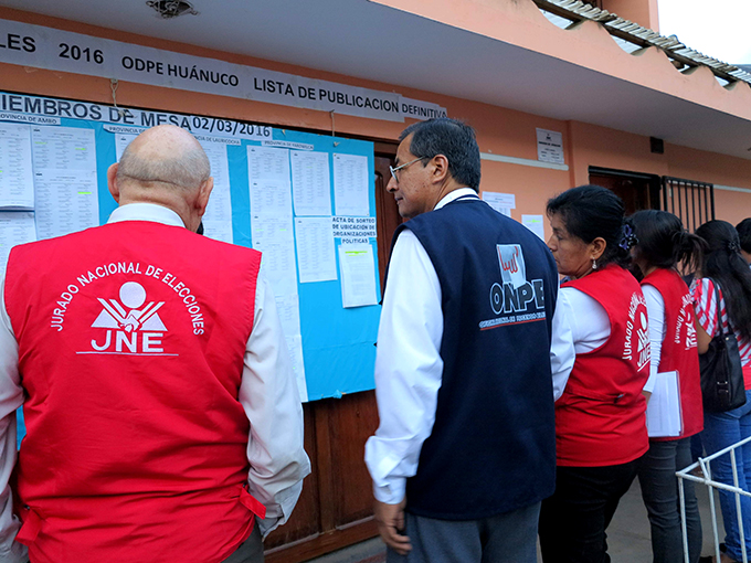 ODPE Huánuco publicó lista definitiva de miembros de mesa