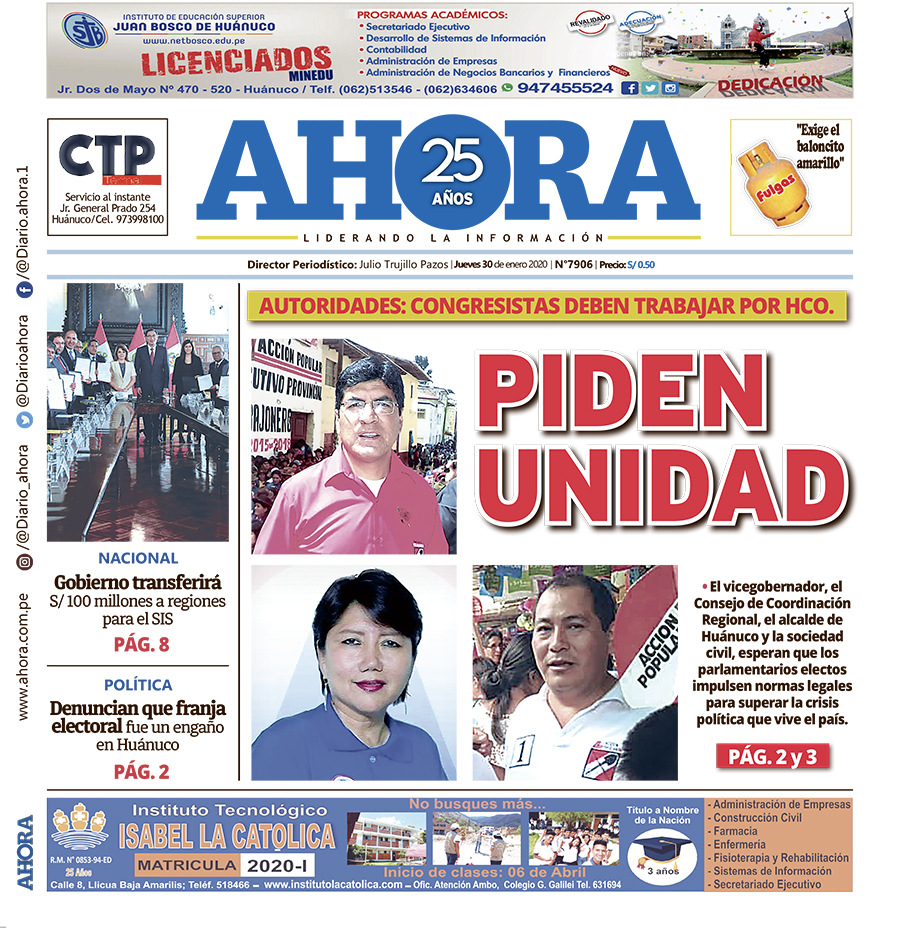 Edición digital Diario Ahora 30-01-20