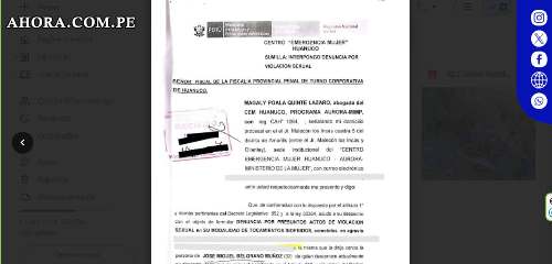 Fiscalía investiga presuntos tocamientos indebidos a menor en Huánuco