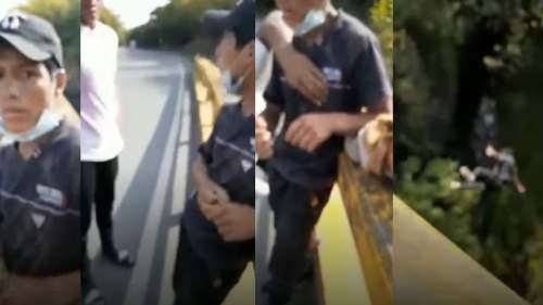 Video: Momento en que joven Huanuqueño es arrojado por  extranjeros en Colombia