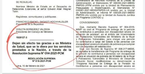 Gobierno retira las gracias a Mazzetti por servicios prestados