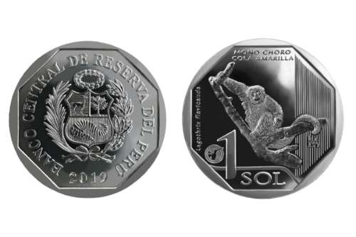 El mono choro cola amarilla es el protagonista de la nueva moneda del BCR