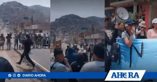 Con gritos y huevos: manifestantes expresan su descontento contra Boluarte en evento escolar en Chosica