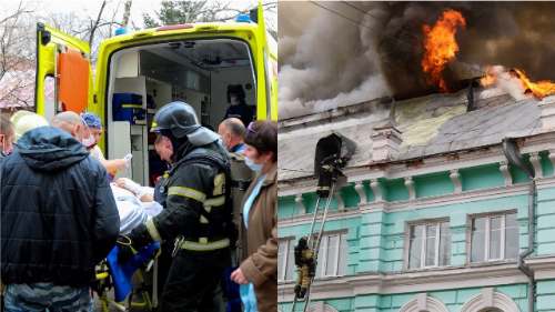 Cirujanos rusos operan a corazón abierto en medio de un incendio