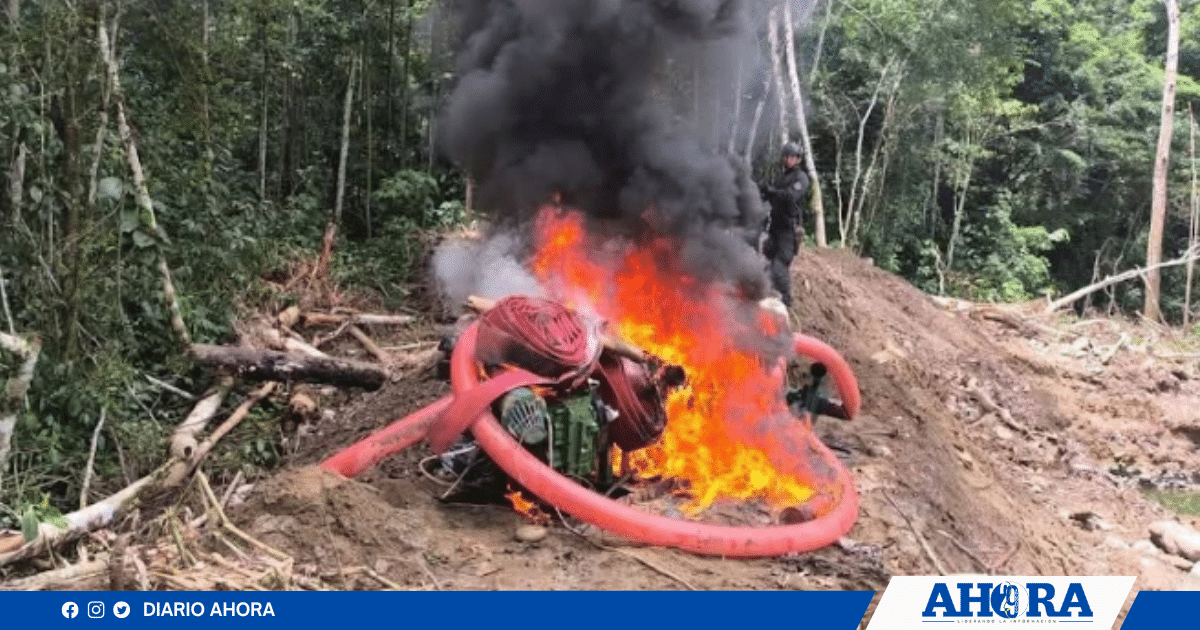 Duro golpe a la minería ilegal en Chinchao: destruyen campamentos clandestinos