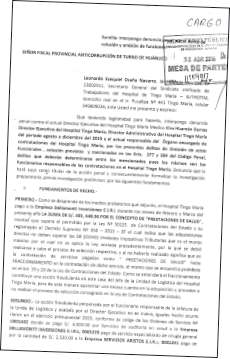 Director del Hospital de Tingo María fracciona S/400 000 para pagar a service