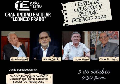 G.U.E. Leoncio Prado recibirá hoy a reconocidos escritores