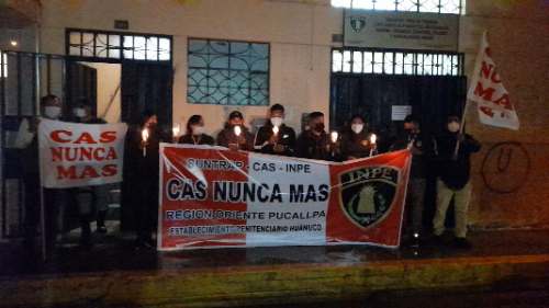 Con vigilia, trabajadores del INPE reclaman beneficios laborales