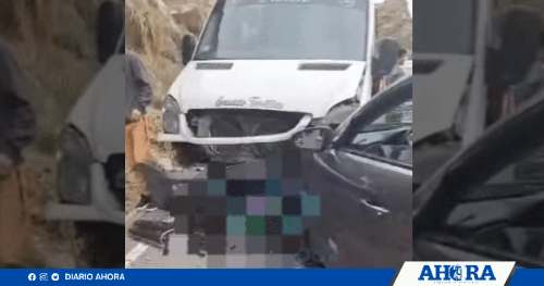 Choque frontal entre auto y miniván de empresa Bacilio deja ocho heridos