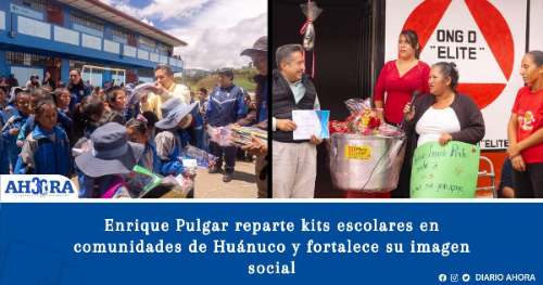 Enrique Pulgar reparte kits escolares en comunidades de Huánuco y fortalece su imagen social