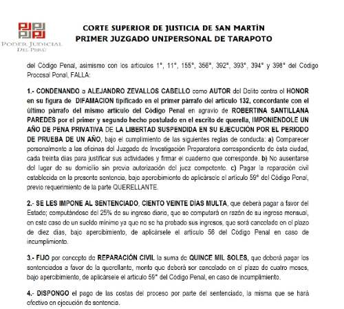 Condenan a periodista Alejandro Zevallos por difamación contra excongresista Robertina Santillana