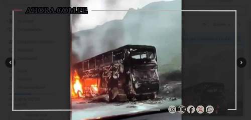 Bus que trasladaba a Lima 60 pasajeros se incendia en San Mateo