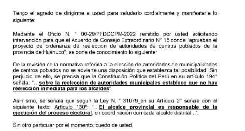 Denuncian que reelección de alcaldes de centros poblados es ilegal