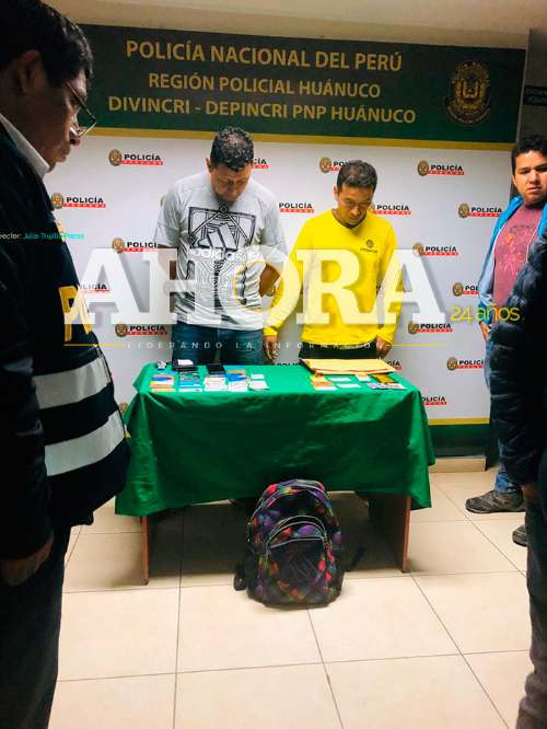 Colombiano y peruano intentaban estafar a madre de familia