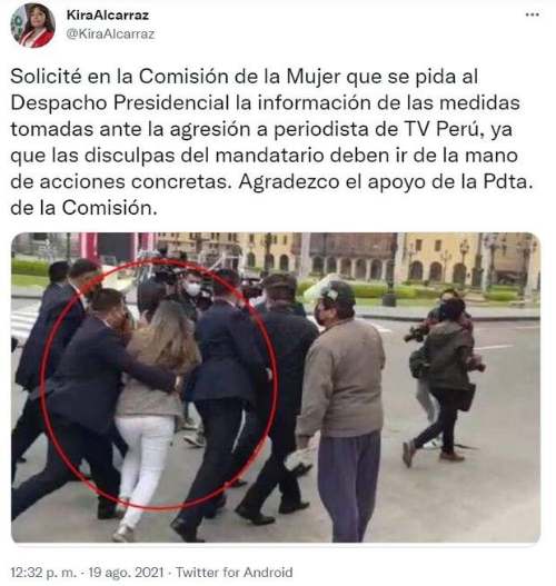 Comisión de la Mujer indagará agresiones que sufrió periodista de Tv Perú