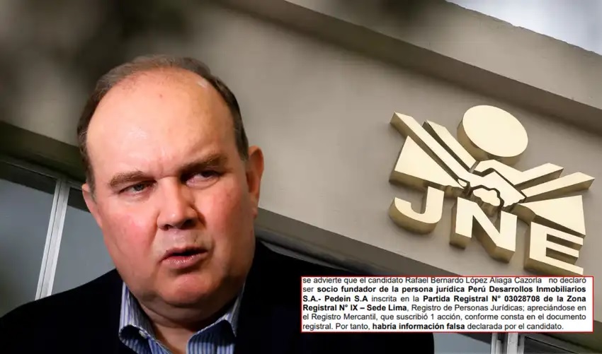 JEE detecta presunta omisión en hoja de vida de Rafael López Aliaga