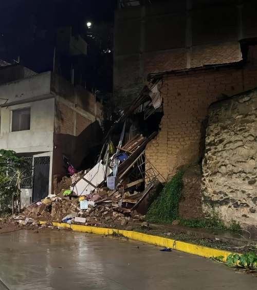 Colapso de vivienda en Huánuco deja ocho heridos tras intensas lluvias