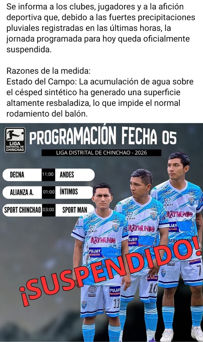 Lluvias frenan la Copa Perú