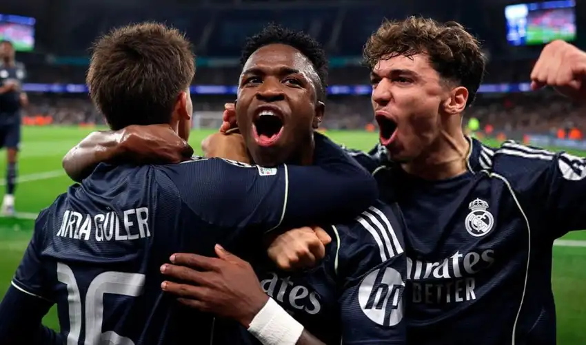 Real Madrid elimina al City con doblete de Vinícius