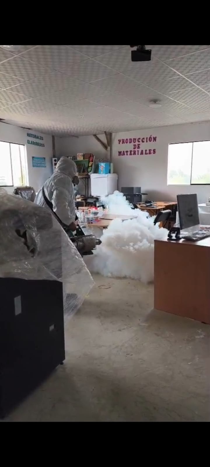 UGEL Huánuco ejecuta fumigaciones periódicas para control sanitario en sus instalaciones
