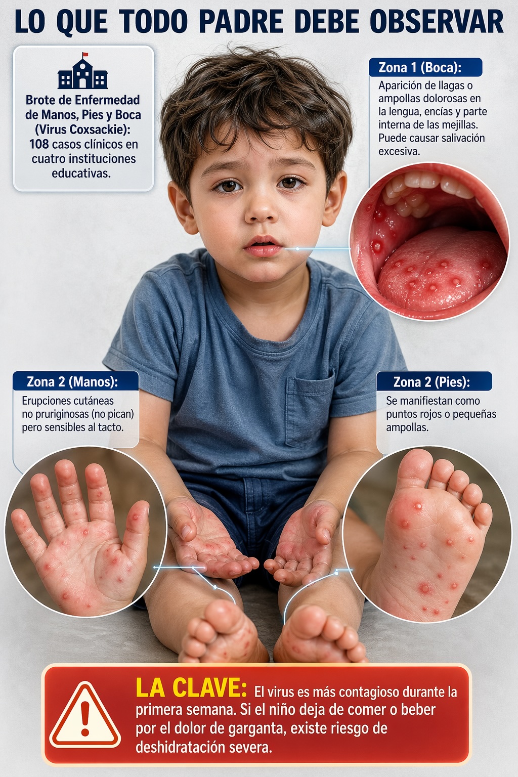 Diresa admite 108 casos de virus manos, pies y boca en cuatro instituciones tras denuncias de falta de prevención