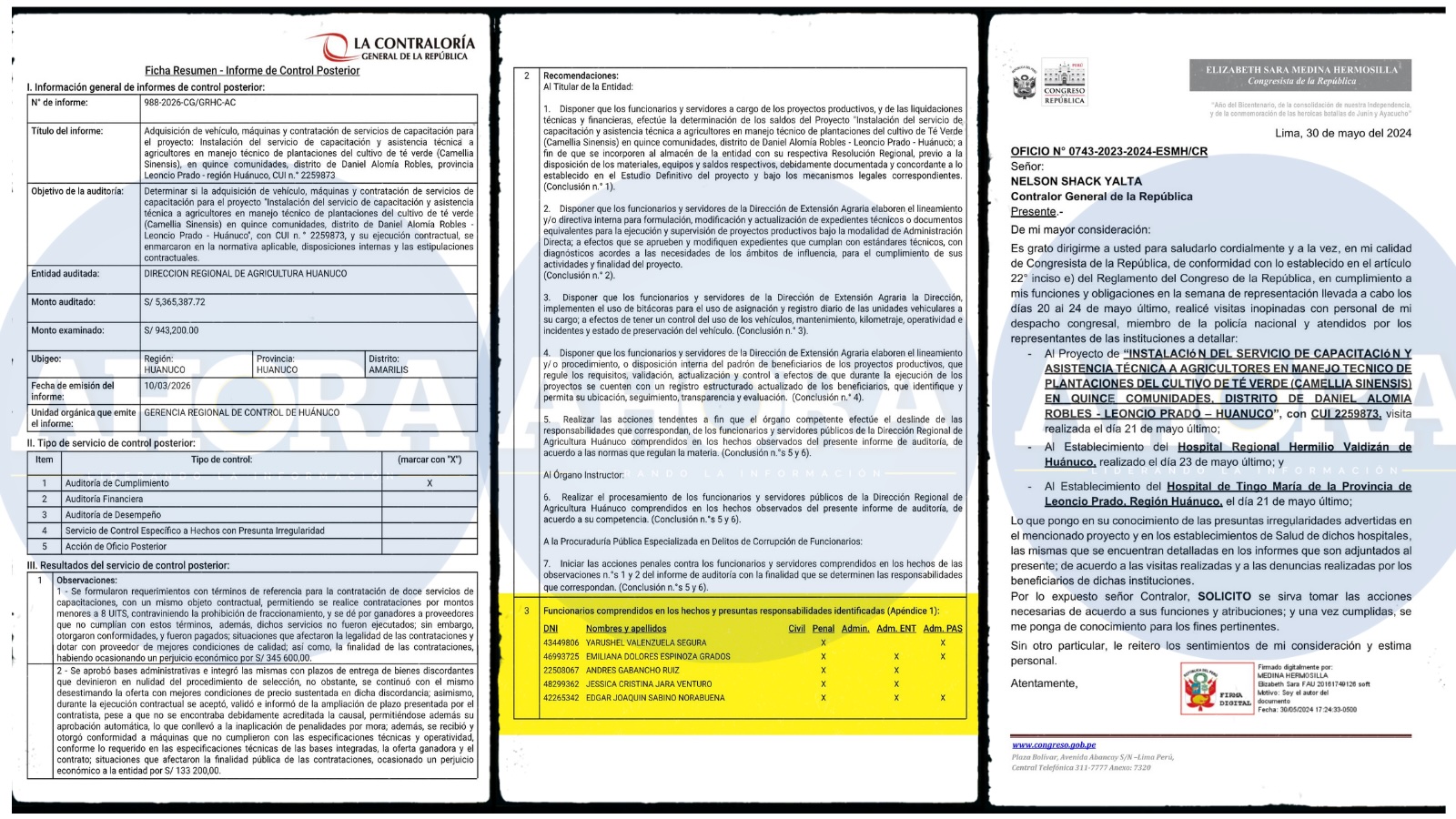 Escándalo en Huánuco: detectan firmas de fallecidos y fotos falsas en millonario fraude del té verde