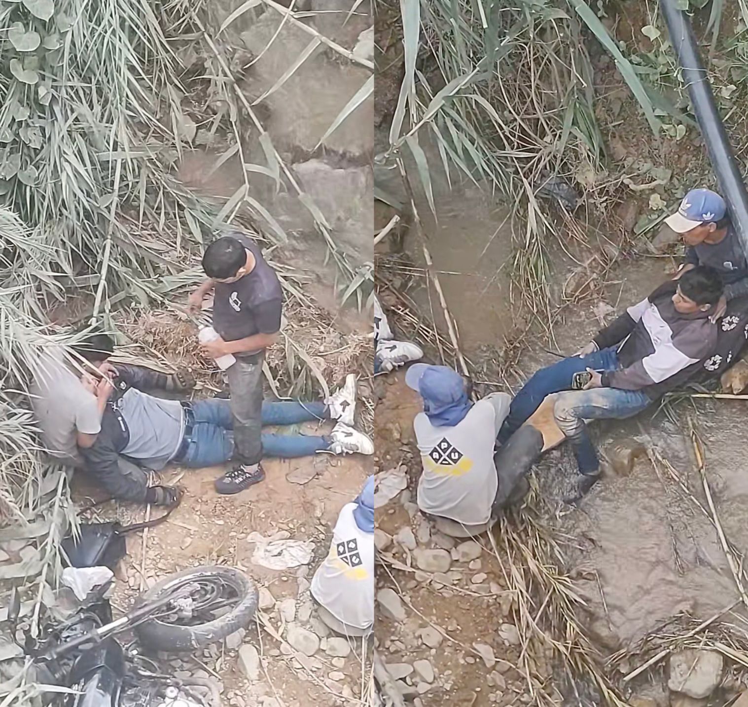 Dos moteros sufren accidente en puente de Magapash y son trasladados a Huánuco