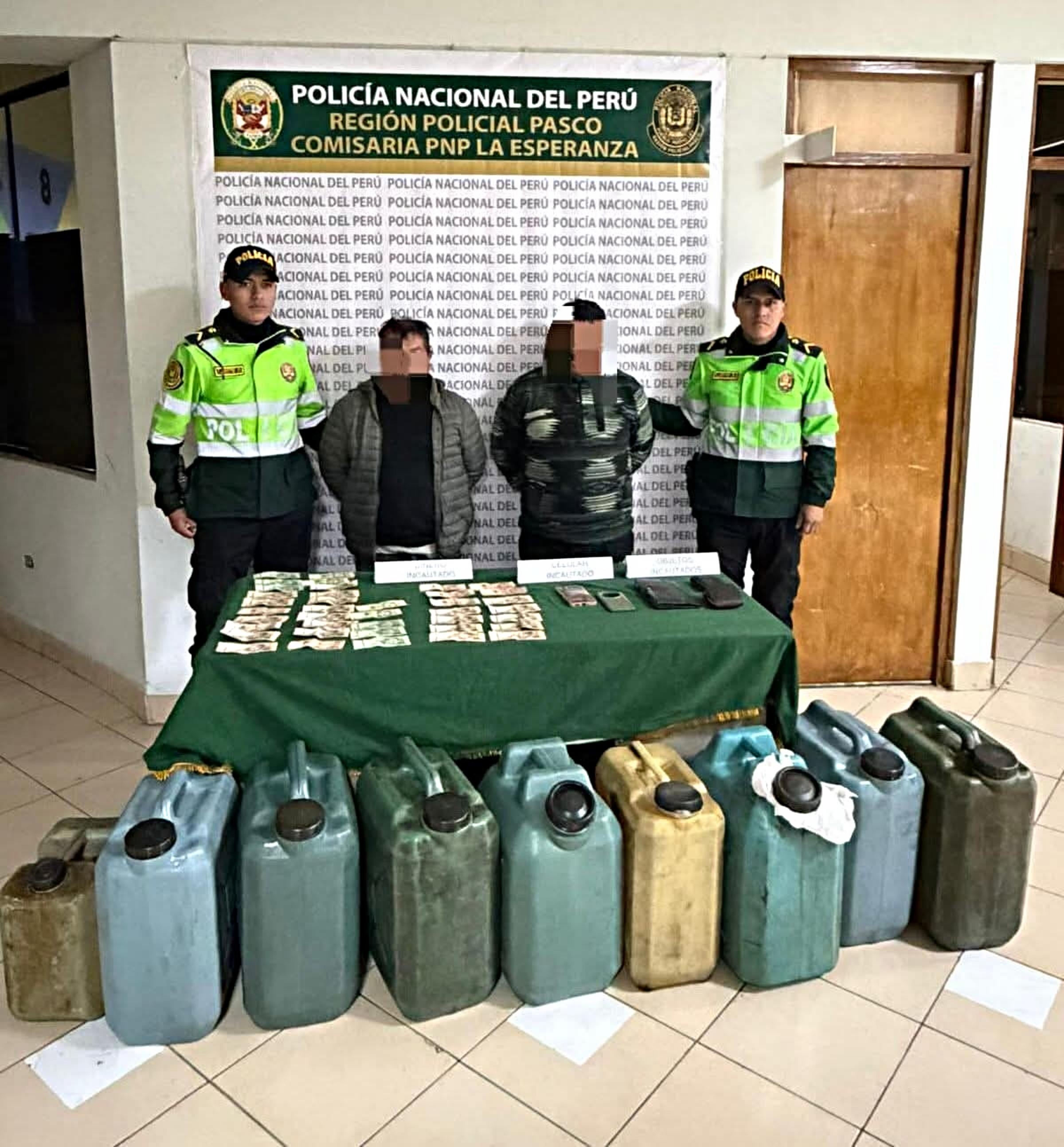 Caen presuntos integrantes de “Los Vampiros de Champamarca” tras robo de combustible en Pasco