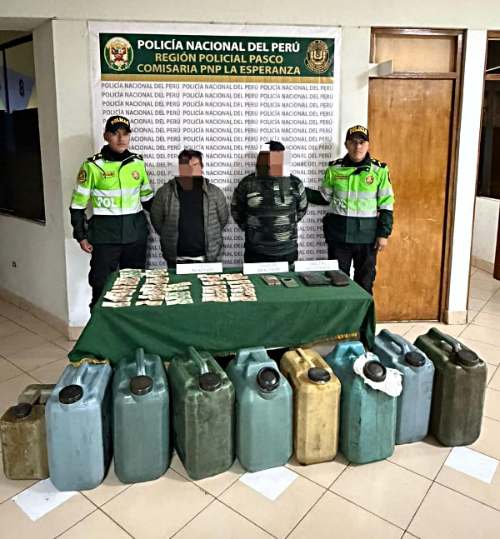 Caen presuntos integrantes de “Los Vampiros de Champamarca” tras robo de combustible en Pasco