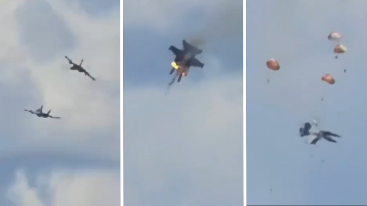 Dos aviones militares se estrellaron en el aire durante un espectáculo en Estados Unidos