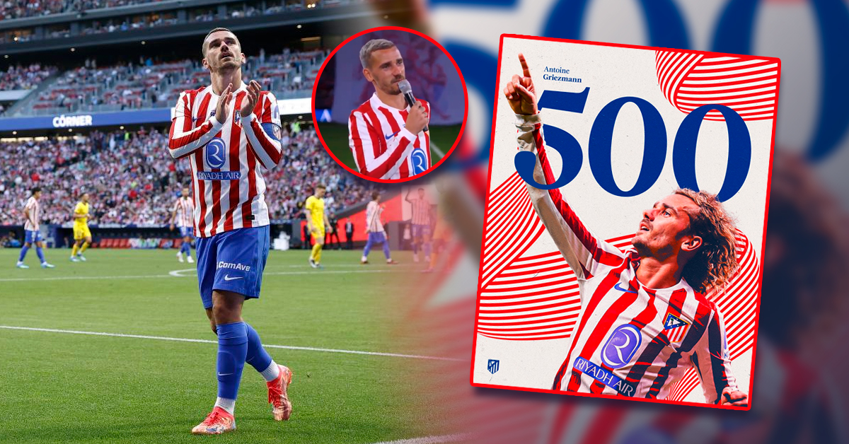 Atlético de Madrid rindió tributo a Antoine Griezmann en su partido número 500 con el club.
