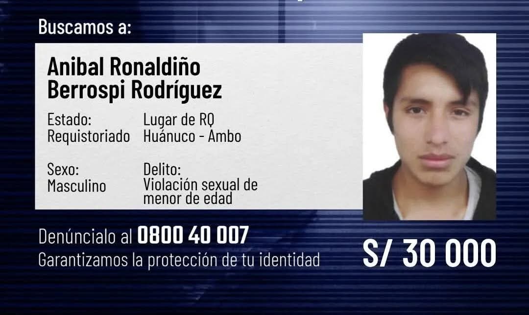 S/ 30 mil por el violador de Ambos: pide. Cadena perpetua para prófugo que escapó de comisaría