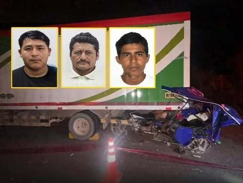 Tres muertos deja choque de motokar contra camión estacionado en Pucayacu