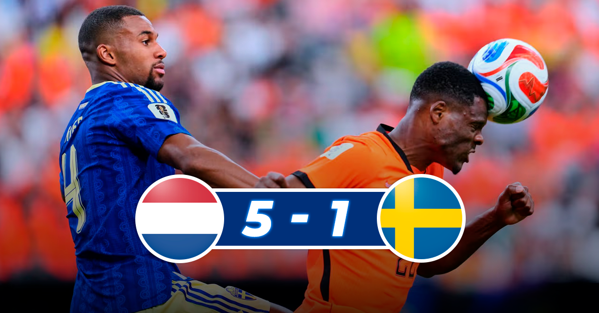 Países Bajos rompe récord con victoria 5-1 a Suecia y sigue invicto en Mundiales