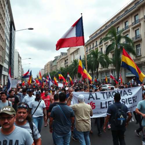 Roberto Sánchez encabeza marcha exigiendo transparencia electoral en Lima
