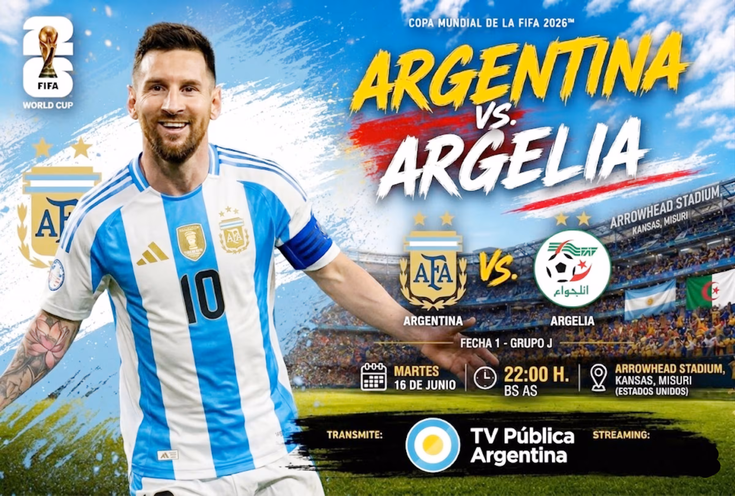 Argentina vs. Argelia: previa del debut en el Mundial 2026 por TV Pública