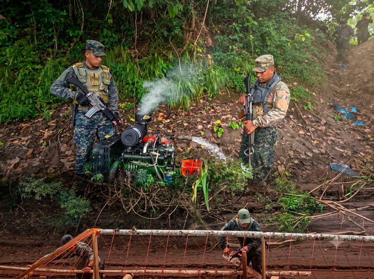 Destruyen 24 artefactos usados para minería ilegal en el río Pachitea