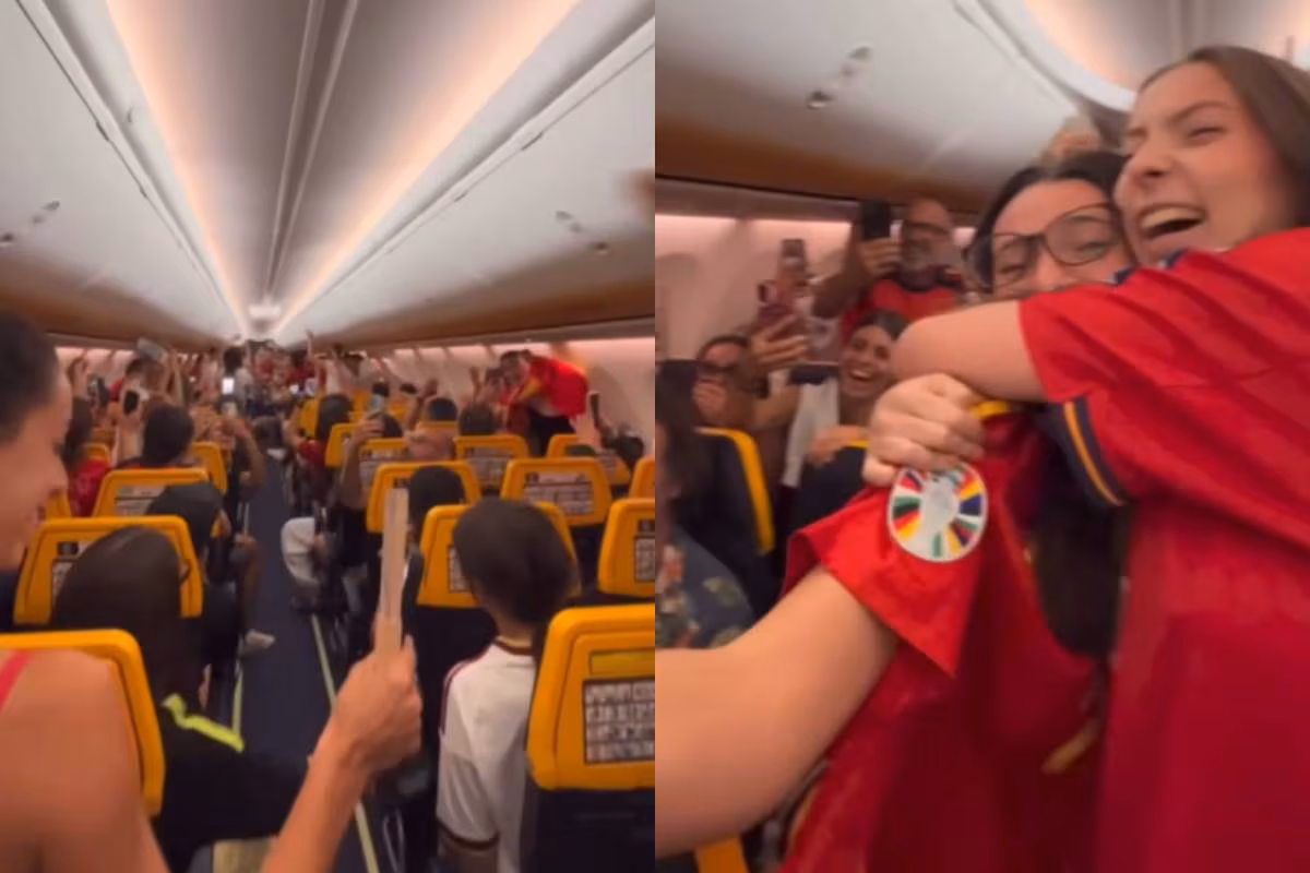 VIDEO: Avión con hinchas españoles estalla de alegría al conocer título mundial 2026