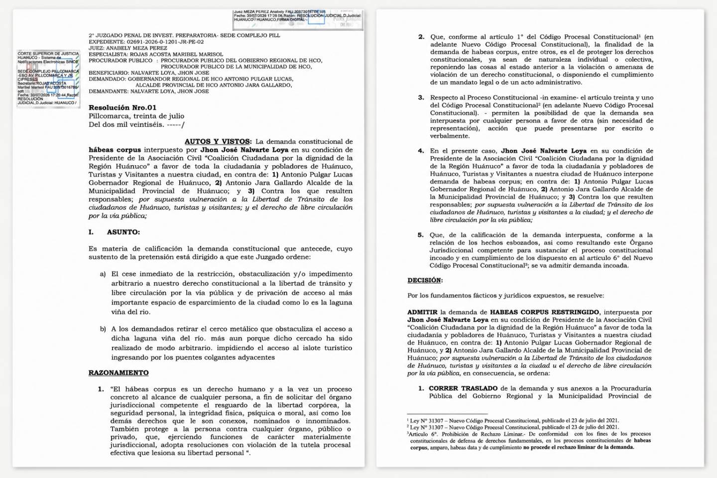 Juzgado admite hábeas corpus y pone bajo revisión el cerco de Viña del Río
