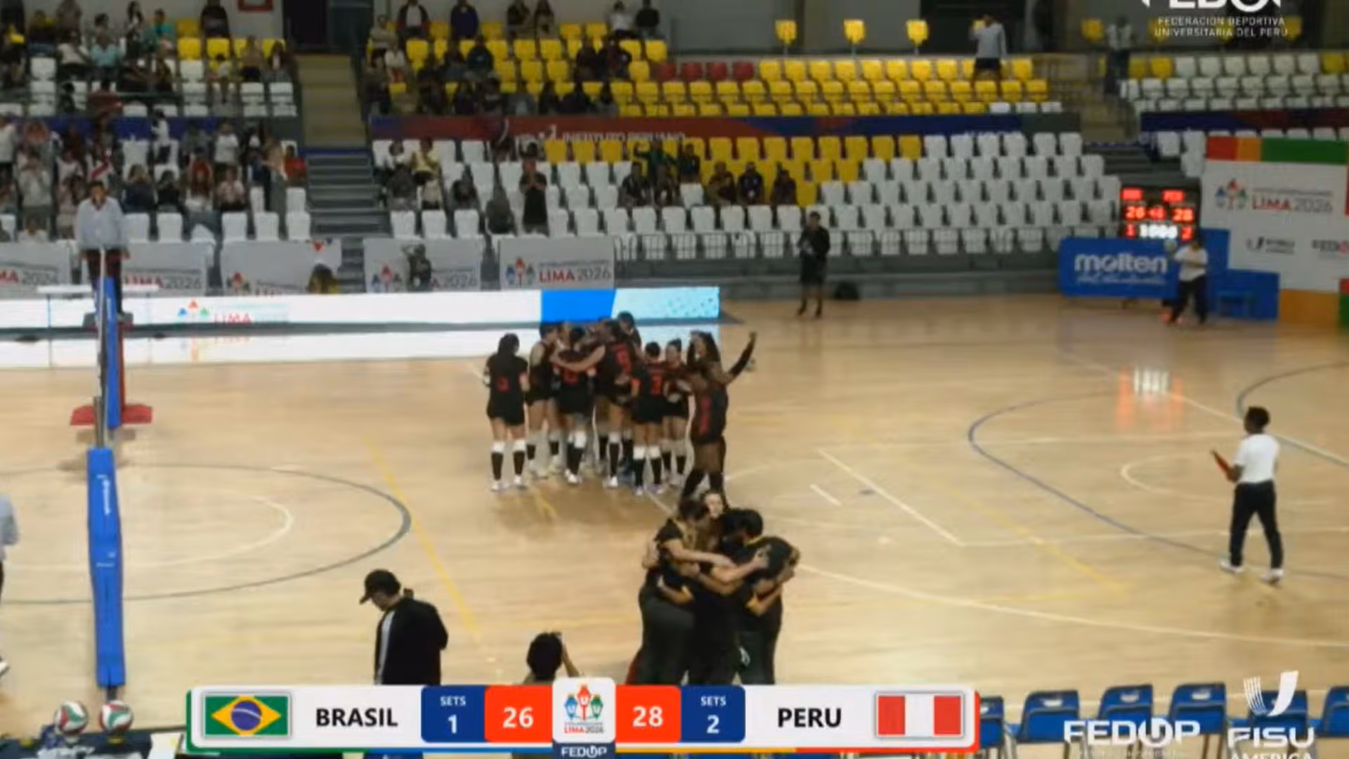 Perú vence 3-1 a Brasil y clasifica a semifinales de los Panamericanos Universitarios